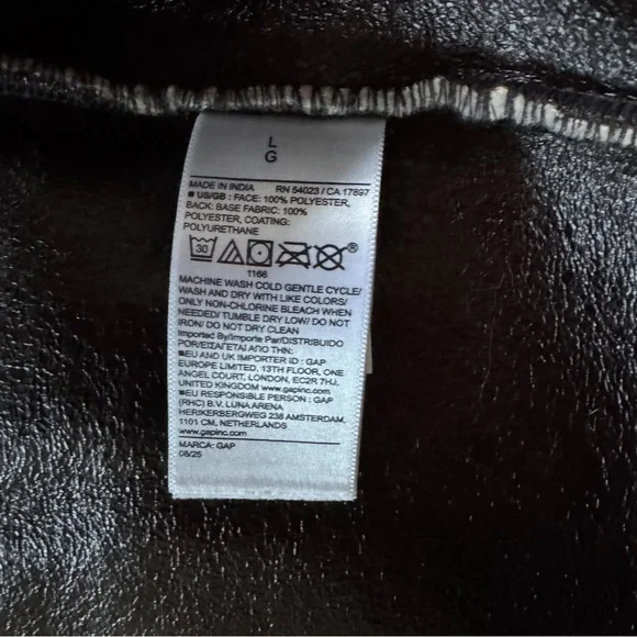 NWT Gap Cream Sherpa & Faux Brown Leather Oversized Jacket Coat Size L Vegan - Picture 14 of 16